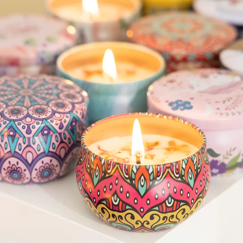 Candle Retro Printing Wax Home Decor
