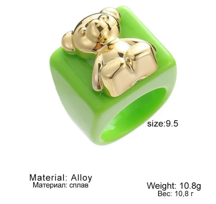 Style De Bande Dessinée Résine Animal Pas D'Incrustation Femmes