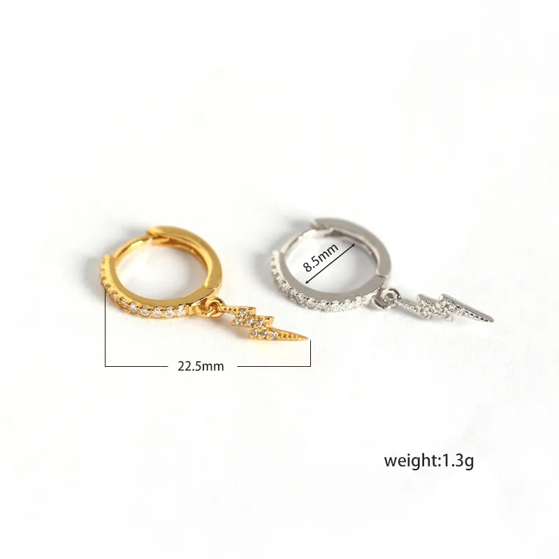 Lightning Fashion Gem Plating Earrings