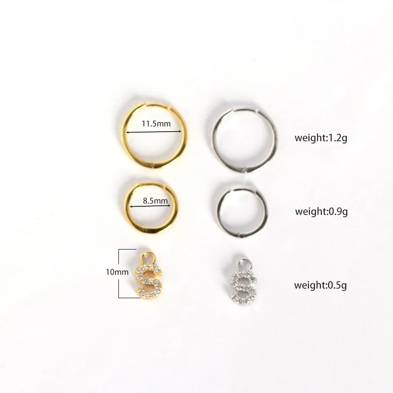 Letter Fashion Gem Plating Earrings