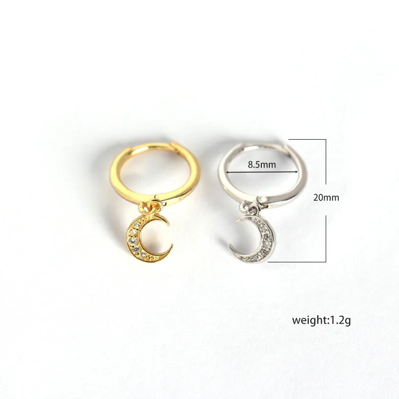 Moon Fashion 925 Sterling Silver Gem Plating Earrings