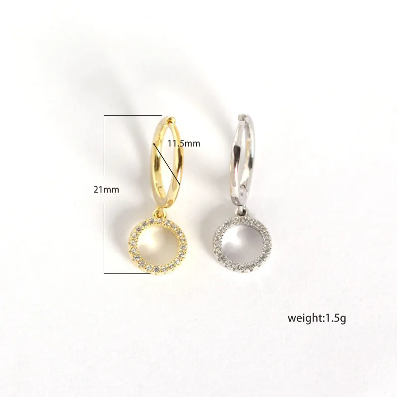 Geometric Fashion 925 Sterling Silver Gem Plating Earrings