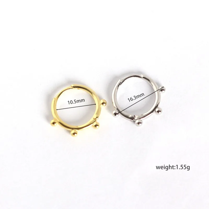 Géométrique Style Simple Argent Sterling 925 Pas D'Incrustation Placage Des Boucles D'Oreilles