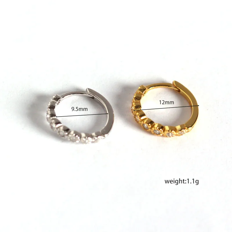 Géométrique Mode Argent Sterling 925 Gemme Diamant Des Boucles D'Oreilles