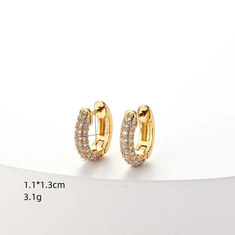 Geometric Fashion Copper Zircon Inlaid Zircon Earrings