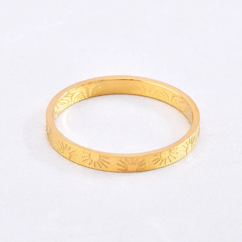 Wholesale Jewelry Sun Solid Color Simple Style Titanium Steel 18K Gold ...