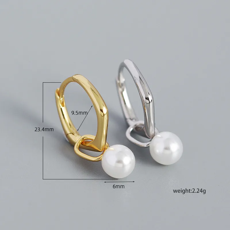 Géométrique Mode Argent Sterling 925 Placage Des Boucles D'Oreilles