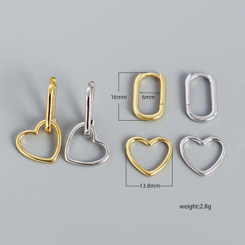 Cœur Mode Pas D'Incrustation Placage Des Boucles D'Oreilles