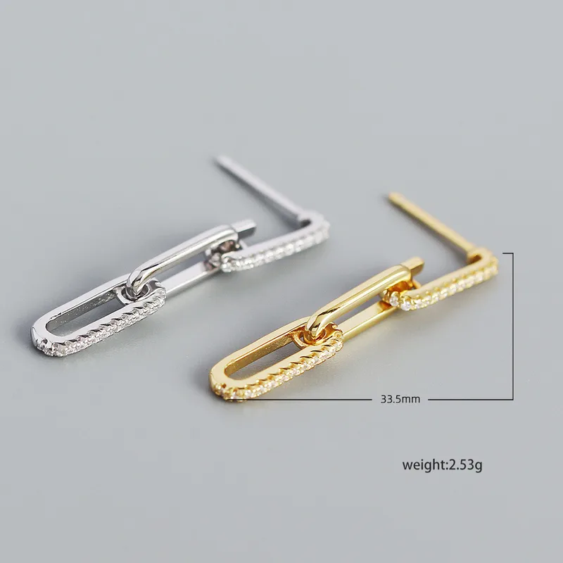 Geometric Fashion 925 Sterling Silver Gem Plating Earrings