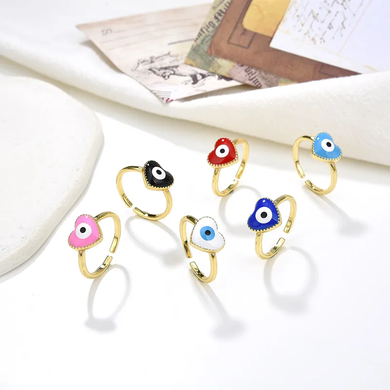 Simple Style Copper Heart Shape Plating Women'S Rings