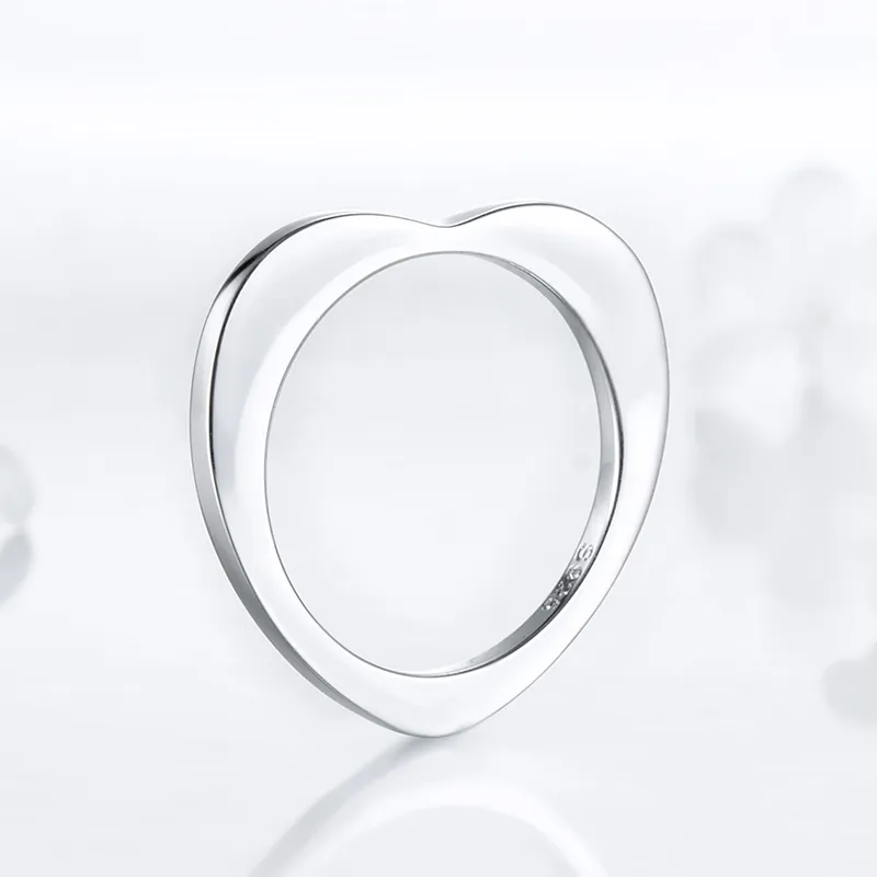 Simple Style 925 Sterling Silver Heart Shape Plating Women'S Rings