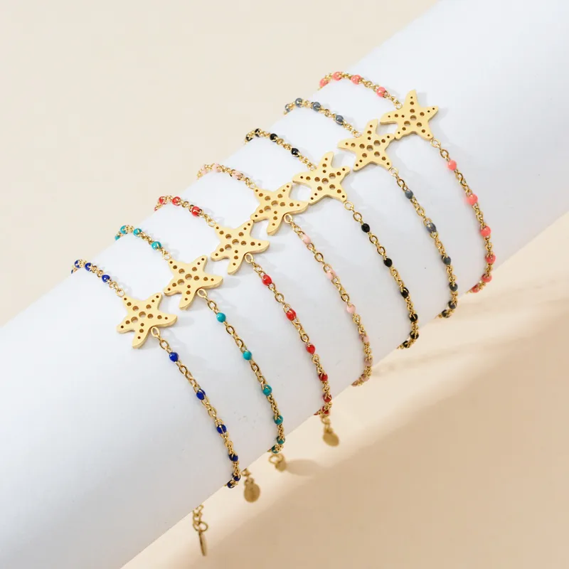Starfish Casual Simple Style Stainless Steel Bracelets In Bulk