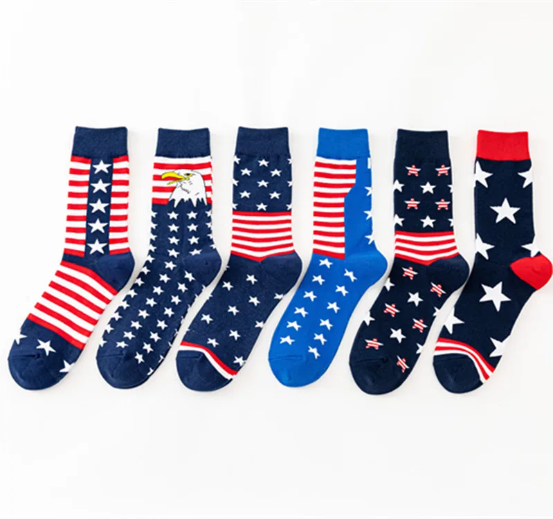 A Pair Unisex Cotton Abstract Printing Socks Casual