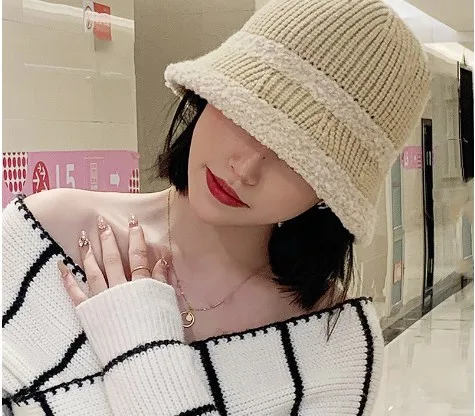 Femmes Élégant De Base Bloc De Couleur Grand Avant-toit Chapeau Seau