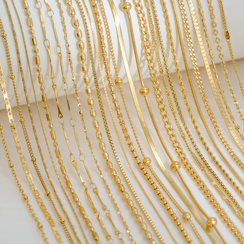 Wholesale Jewelry Solid Color Basic Simple Style 304 Stainless Steel 18K Gold Plated Necklace