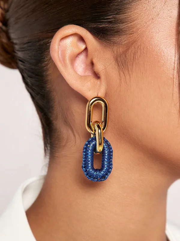 1 Paire Ovale Élégant Exagéré Alliage Boucles D'oreilles