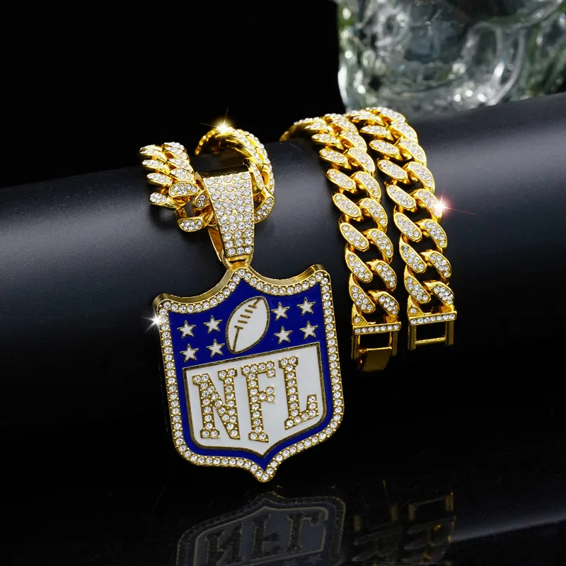 Letter Hip-Hop Vintage Style Rhinestones Zinc Alloy Pendant Necklace Wholesale
