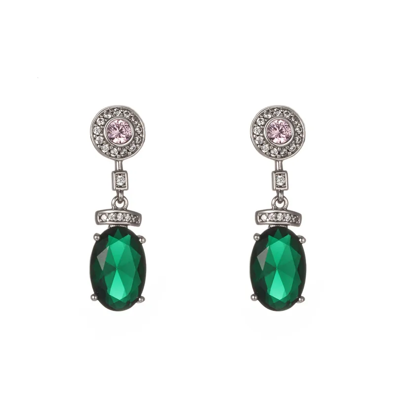 1 Pair Geometric Oval Elegant XUPING Copper Artificial Gemstones Inlay Drop Earrings