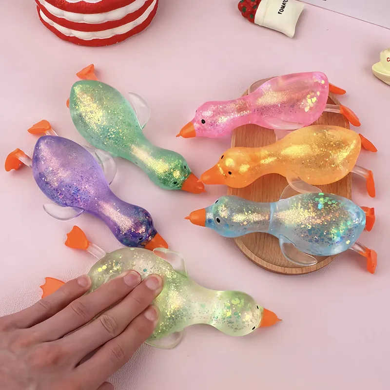 Fidget Toys Squishy Toy Colorful Duck Plastic Cartoon Style Cute Funny Squishy Toys