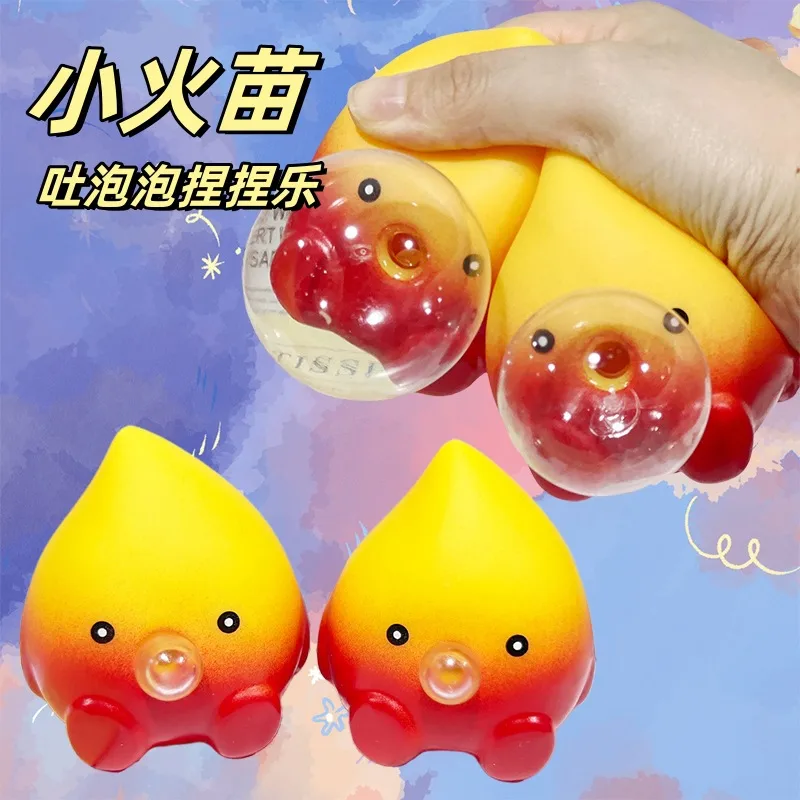 Fidget Toys Squishy Toy Flame Vinyl TPR Cartoon Style Cute Squishy Toys