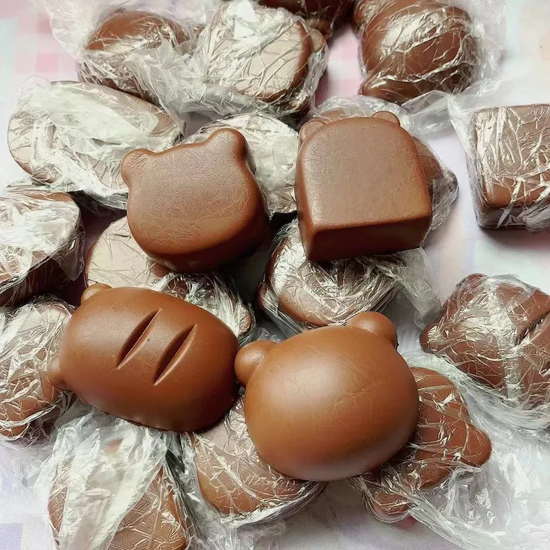 Juguetes Inquietos Juguetes Blandos Chocolate Pan Cuero Sintético Elegante Lindo Juguetes Blandos