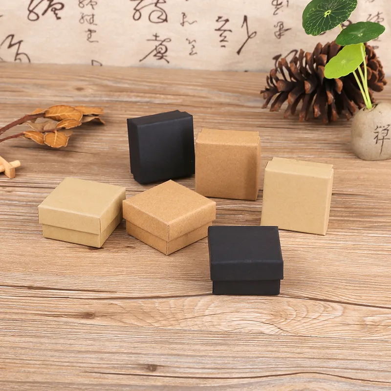 Vintage Style Solid Color Kraft Paper Jewelry Boxes