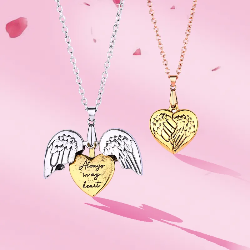Style De Bande Dessinée Mignon Sucré Alliage De Zinc Forme De Cœur Ailes Placage Enfants Pendentif