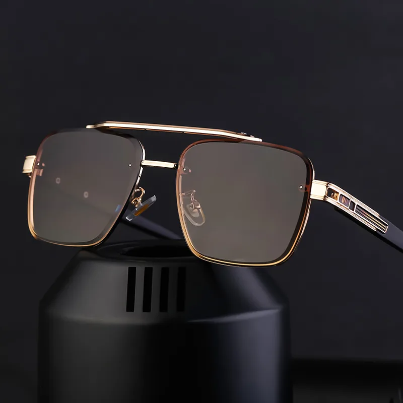 Retro Streetwear Color Block Pc Square Full Frame Men's Sunglasses