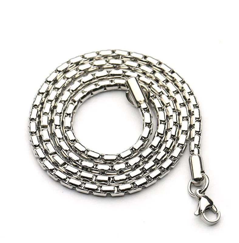 Cylindrical Shape Solid Color Classical Classic Style 304 Stainless Steel Necklace Wholesale