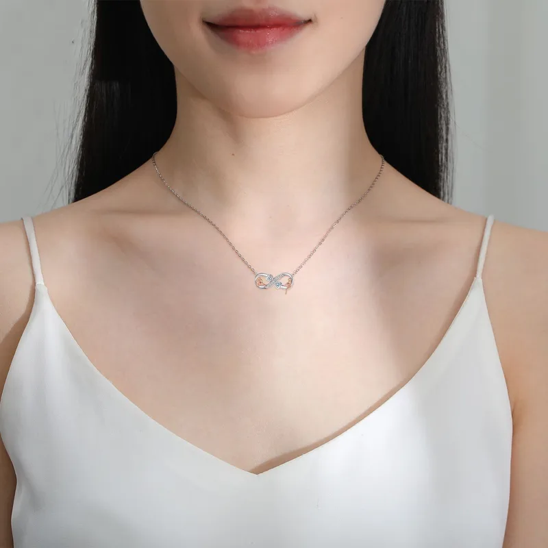 Bow Knot Simple Style Classic Style Rhinestones Copper Pendant Necklace Wholesale