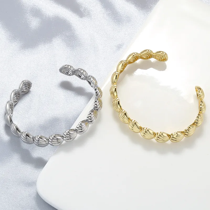 Wholesale Shell Casual Beach 18K Gold Plated Copper Bangle Wholesale ...