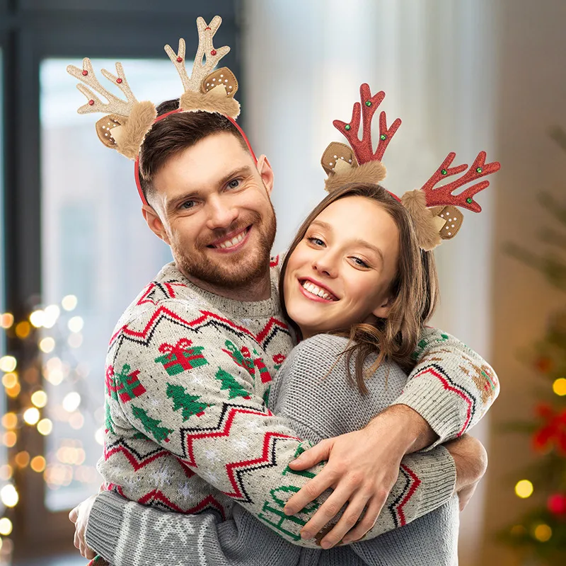 Christmas Plastic Antlers Cute Party Festival  Costume Props