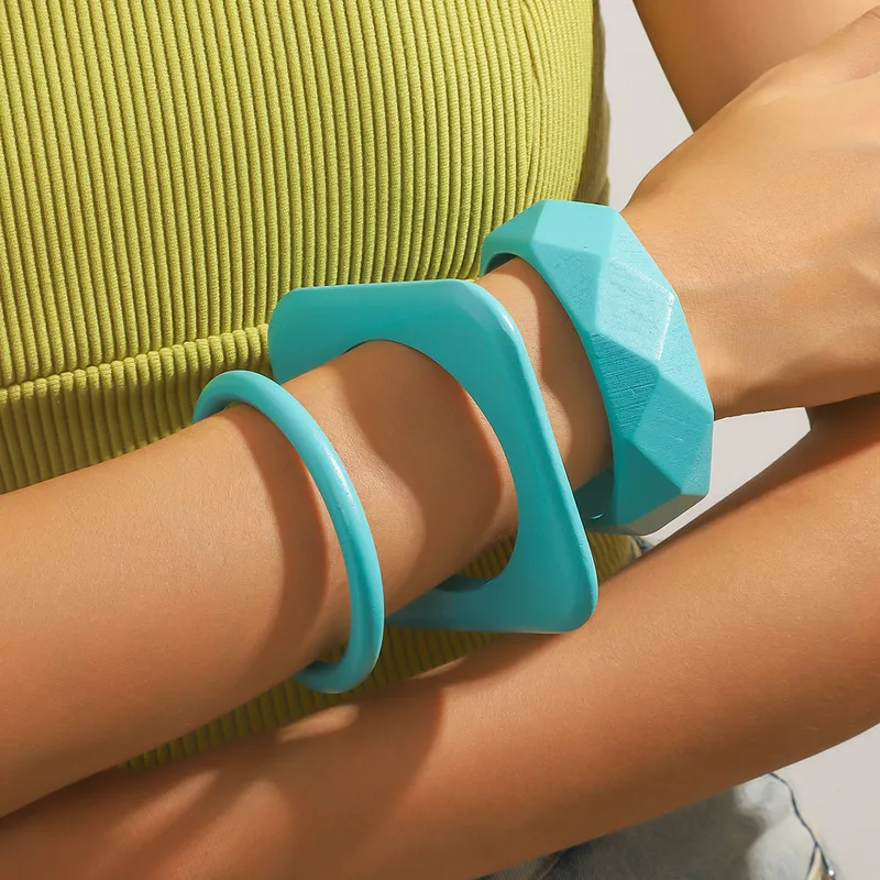 Color Sólido Retro Estilo Clásico Madera Brazalete Venta Al Por Mayor