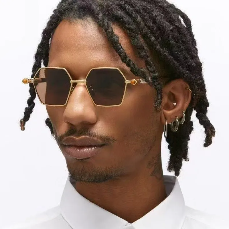 Polygon Modern Style Classic Style Geometric Pc Full Frame Men's Sunglasses