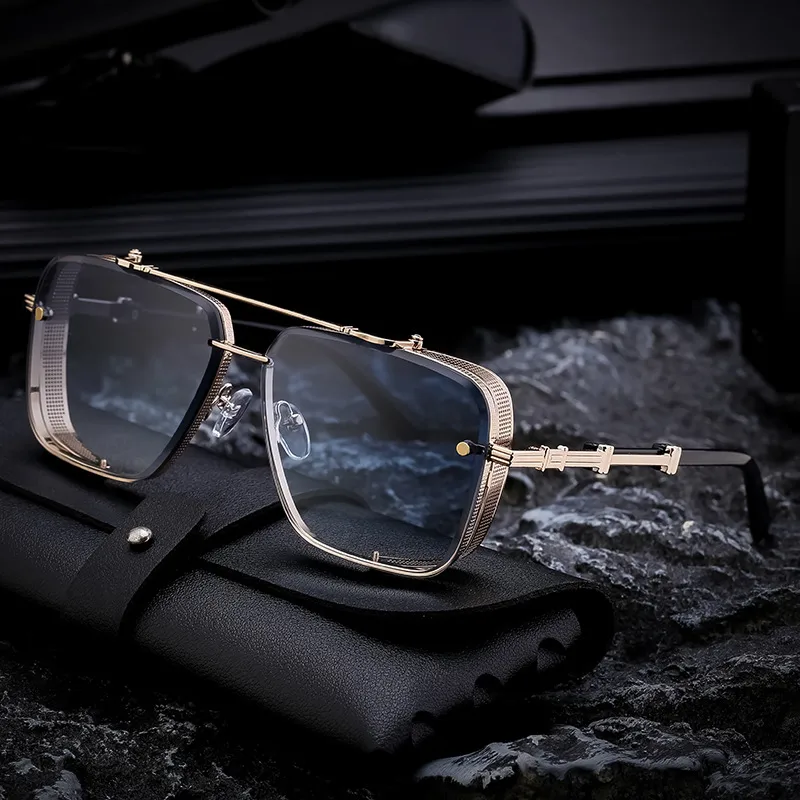 Cuadrado Retro Estilo Clásico Geométrico Ordenador Personal Fotograma Completo Gafas De Sol Hombre