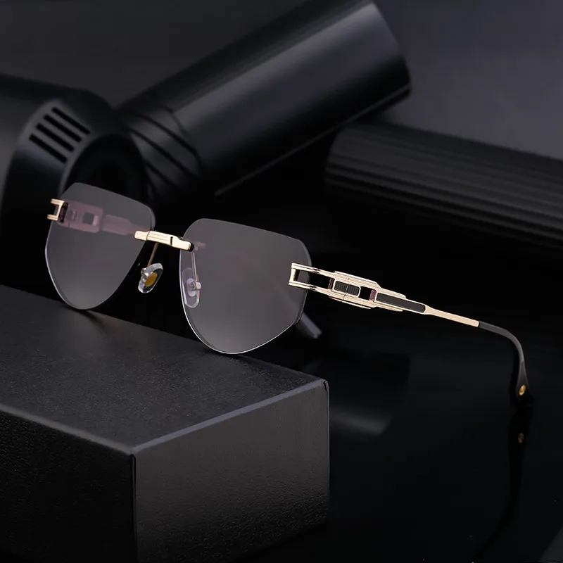 Square Retro Classic Style Geometric Pc Frameless Men's Sunglasses
