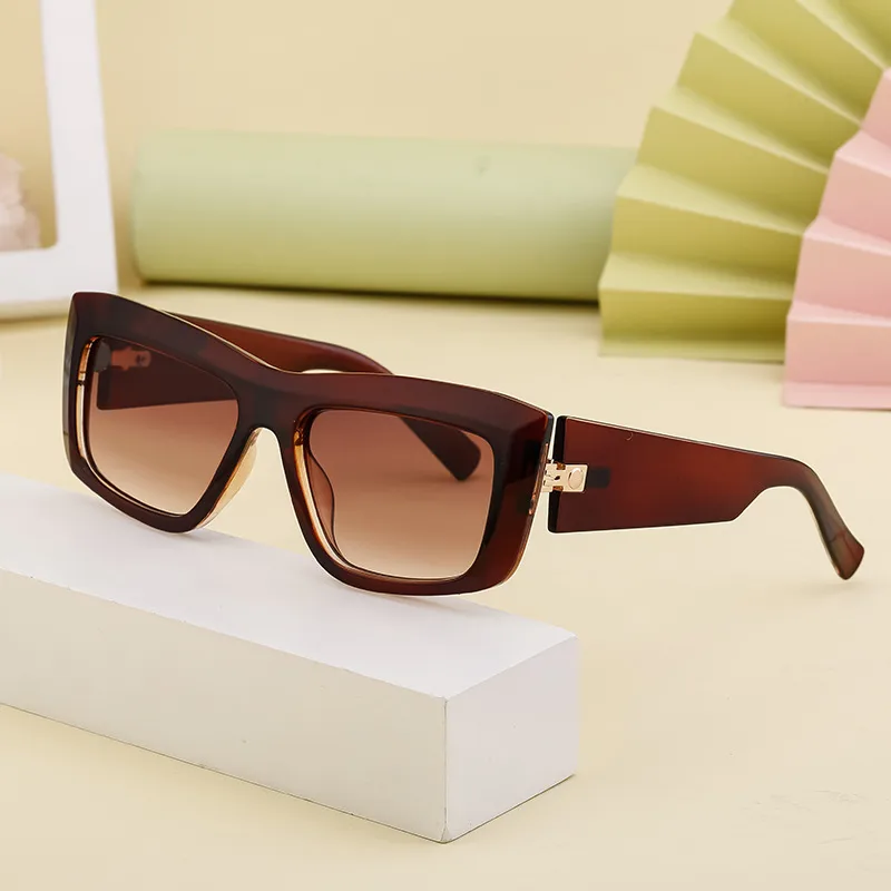 Carré Vêtement De Rue Dégradé De Couleur Pc Plein Cadre Femmes De Lunettes De Soleil