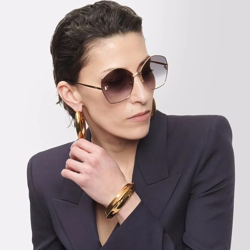 Carré Vêtement De Rue Géométrique Pc Plein Cadre Hommes De Lunettes De Soleil