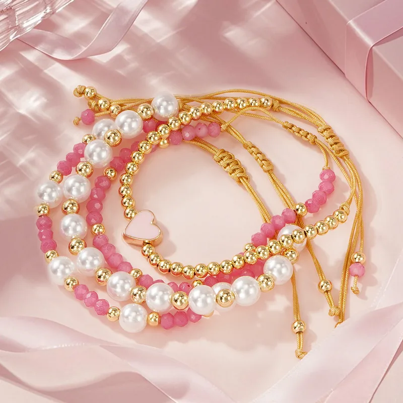 Geométrico Estilo IG Vacaciones Perla De Imitación Pulsera Venta Al Por Mayor