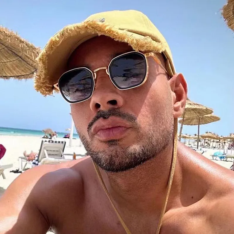 Carré Rétro Style Classique Géométrique Pc Plein Cadre Hommes De Lunettes De Soleil