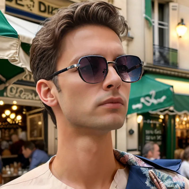 Carré Vacances Style Classique Couleur Unie Pc Plein Cadre Hommes De Lunettes De Soleil
