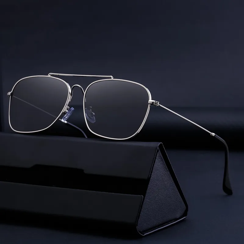 Square Elegant Business Basic Solid Color Pc Full Frame Men's Sunglasses