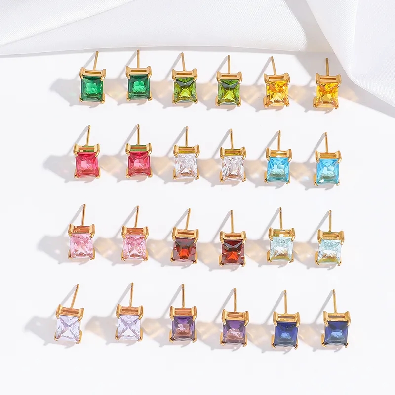 1 Paire Géométrique Style Classique Acier Inoxydable 304 Boucles D'Oreilles