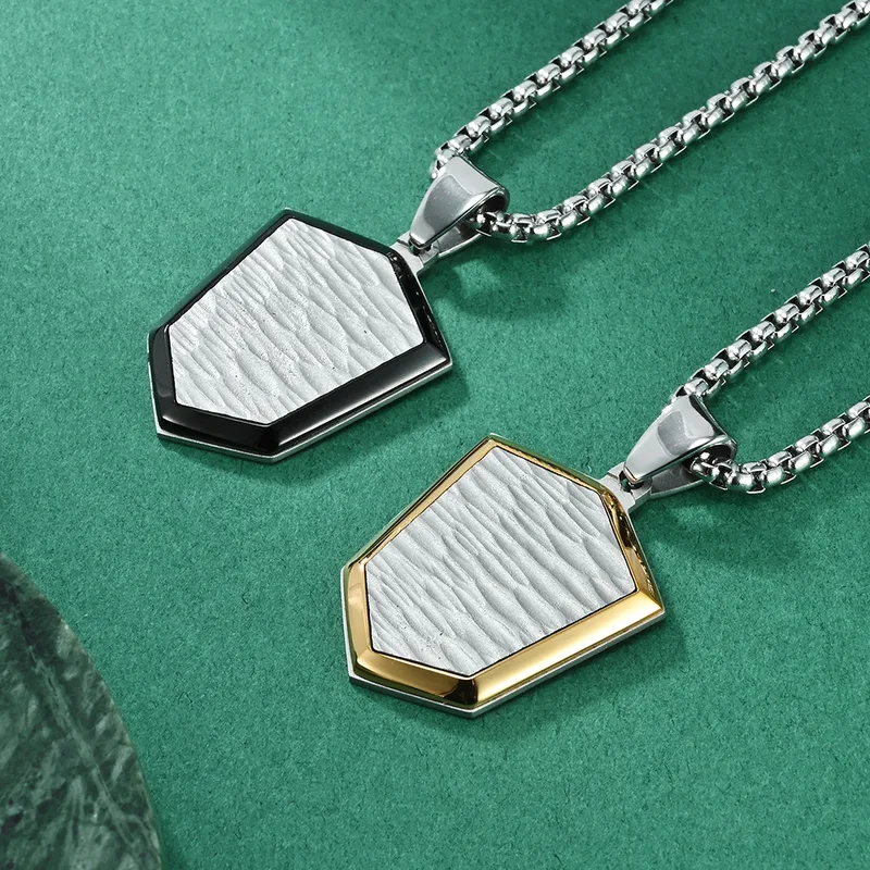 Géométrique Style Classique Acier Au Titane Pendentif De Gros