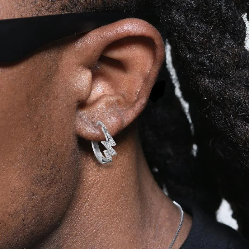 1 Pièce 1 Paire Argent Sterling 925 Rond Des Boucles D'Oreilles