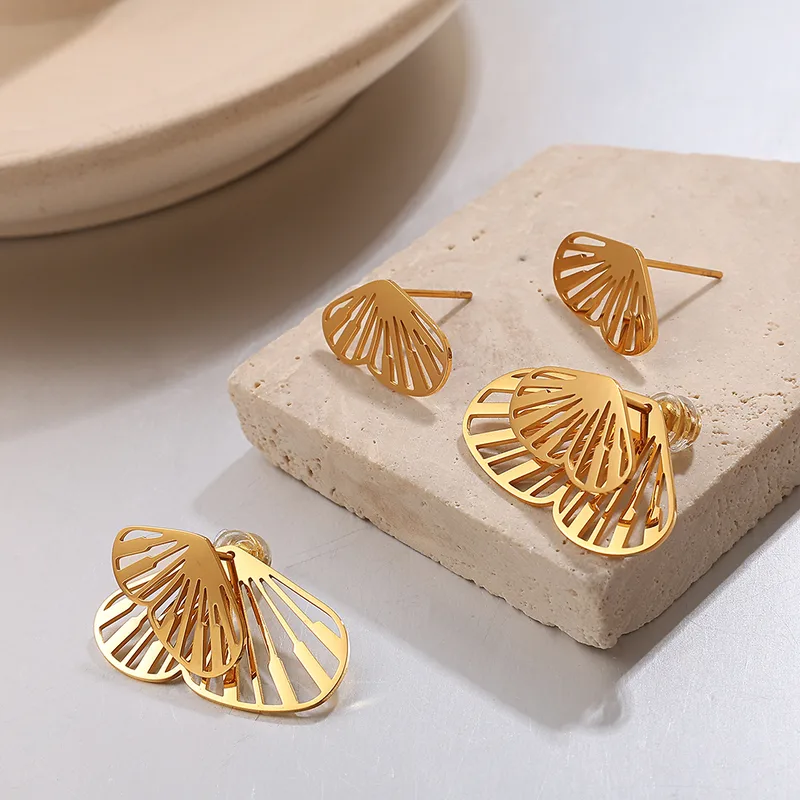 1 Par Mariposa Glamour Hip Hop Lujoso Acero Inoxidable 304 Pendientes