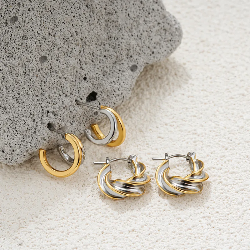 1 Pair Geometric Classic Style Commute Copper Mixed Metal Plating Earrings Ear Studs