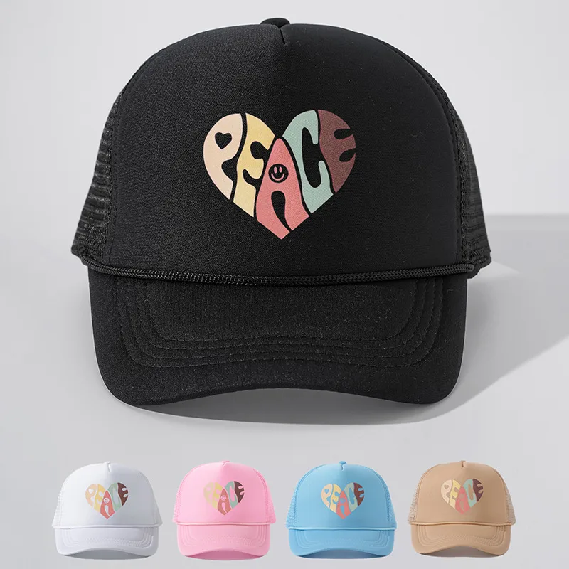 Unisexe Forme De Cœur Avant-Toit Incurvé Broderie Décontractée Style Simple Vêtement De Rue Casquette De Baseball