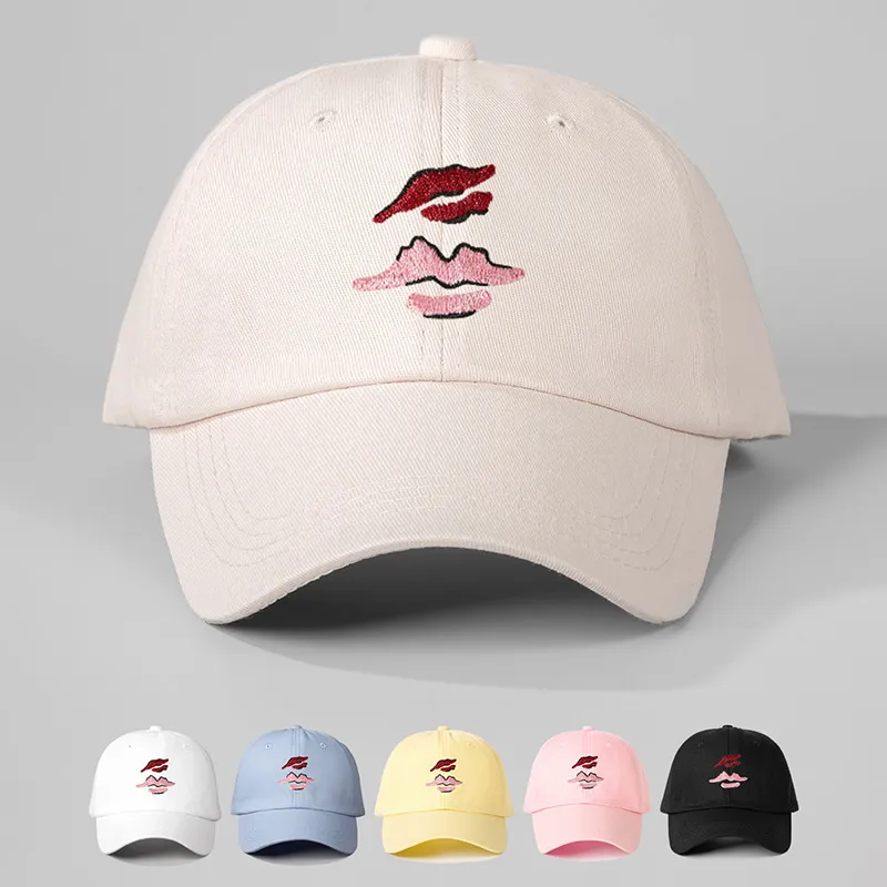 Unisexe Lèvres Avant-Toit Incurvé Décontractée Style Simple Vêtement De Rue Casquette De Baseball