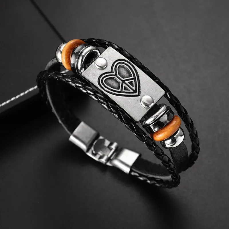Geometric Retro Streetwear Pu Leather Bracelets Wholesale